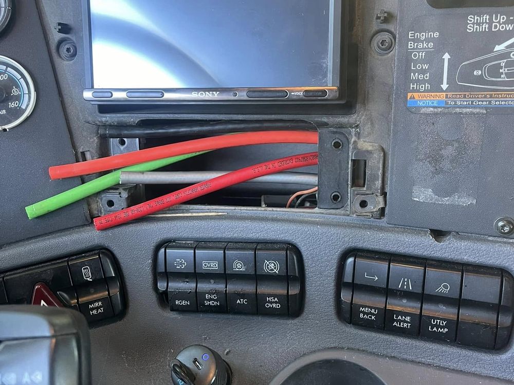 Truck dashboard opened up for electrical diagnosis